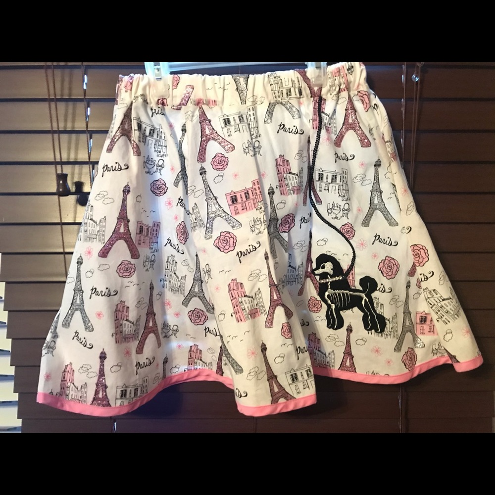 Poodle in Paris pattern zombie poodle skirt.